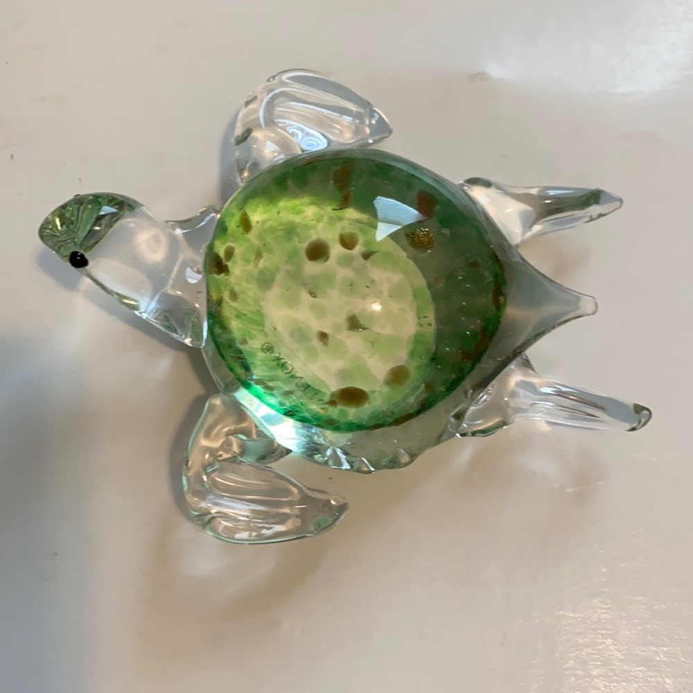 Lenox glass turtle figurine/paperweight